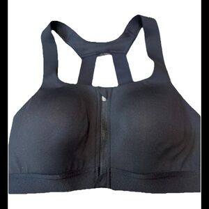 All in Motion Womens 36B Black Sculpt High Support Zip Front Sports Bra New